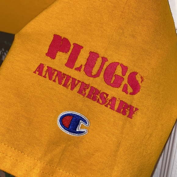 Benny The Butcher Plugs I Met Anniversary Champion T Shirt - Small in yellow - Picture 3 of 5